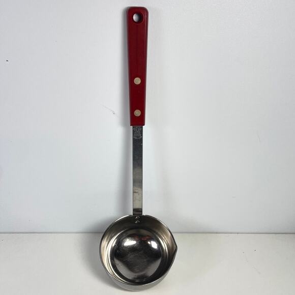 Vintage Ecko Forge Stainless Steel Soup Ladle Red Handle Rare Kitchen Utensil 11 - Picture 3 of 8